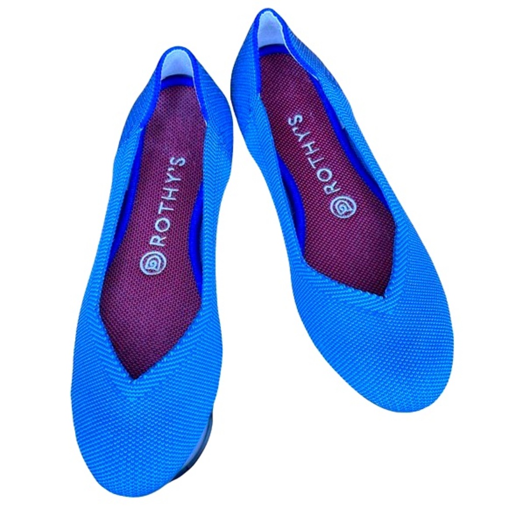 Rothy’s Indigo color with stripe (retired) size 7 Round Toe Flats